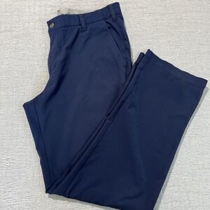 Adidas Golf Pants Black Performance Wicking Stretch‎ Flat Front Mens 34 x 32